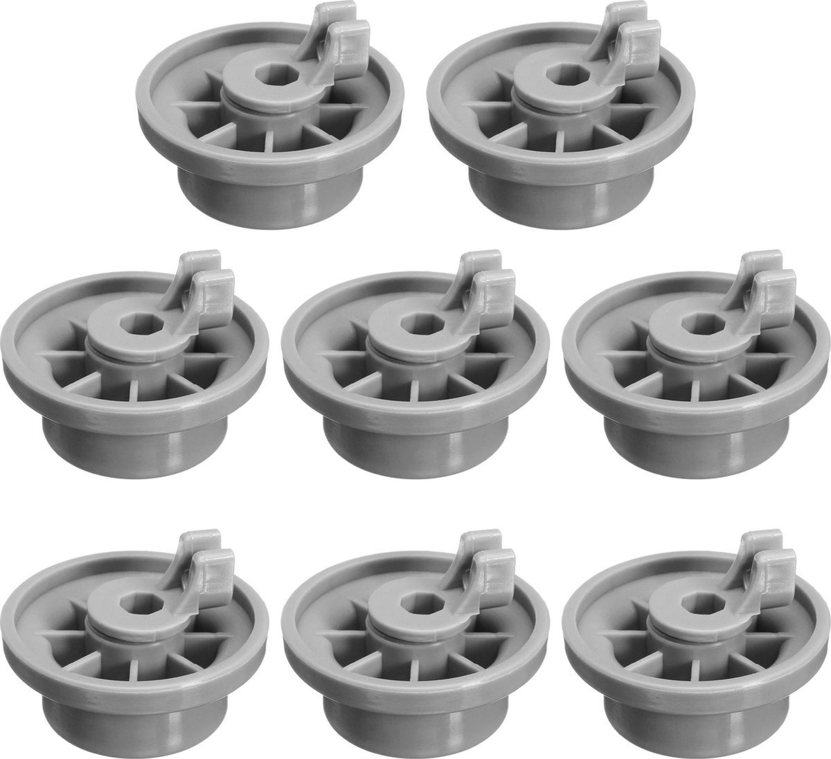 Somstyle Vaatwasser Korf Wieltjes Universeel - 8 Stuks - 37mm - Wiel Van Onderkorf - Grijs