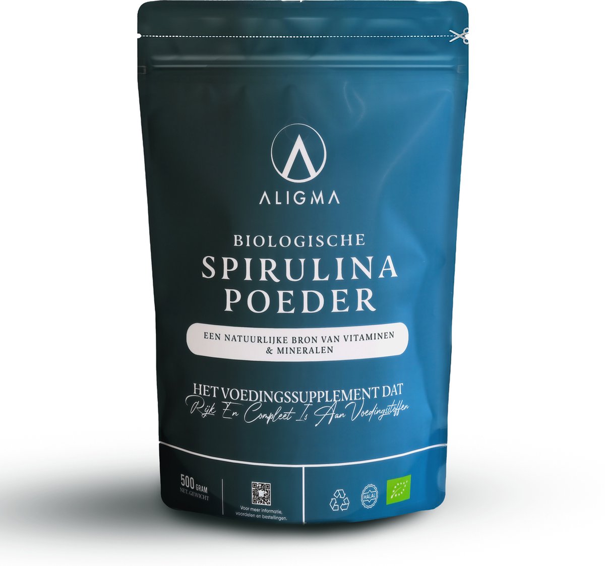 Goedkoopste Aligma Biologische Spirulina Poeder 500 gram - hét voedingssupplement vol essentiële voedingsstoffen.