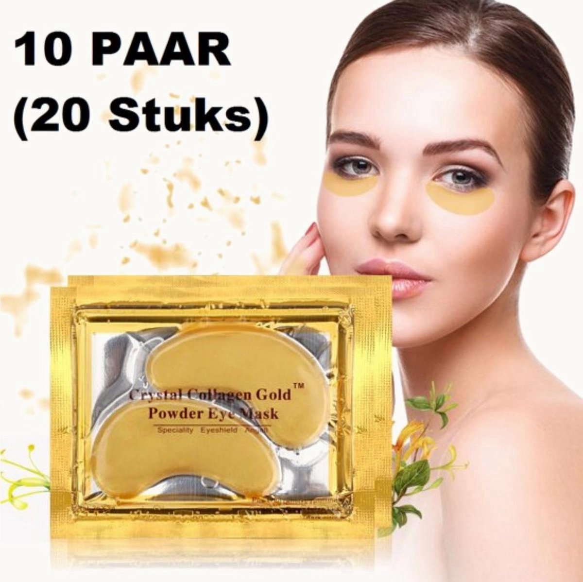Collageen oogmasker - Gezichtsverzorging tegen wallen (10 sets) - Eye pads tegen donkere kringen - Hydrogel 24K goud — afbeelding 4