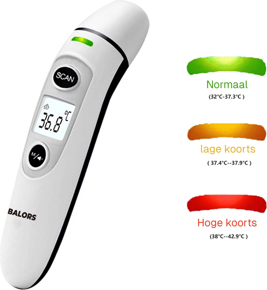 Bol.com BALORS® Oorthermometer - Koortsthermometer - Oorthermometer volwassenen - Thermometer koorts - Thermometer Baby - Oorthe... aanbieding