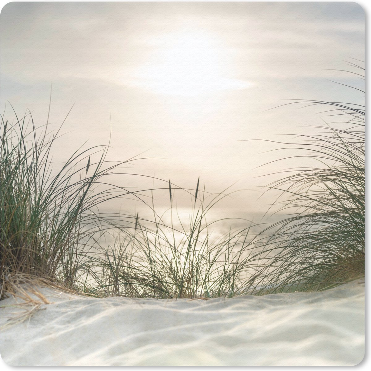 Muismat 30x30 cm - Mousepad Zand - Gras - Zon - Muismatten