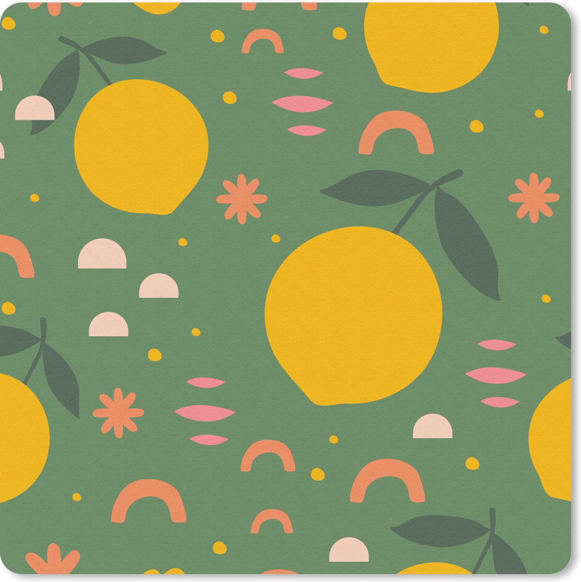 Muismat 30x30 cm - Mousepad Citroen - Fruit - Roze - Muismatten