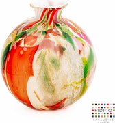 Design vaas Bolvase With Neck - Fidrio MIXED COLOURS - glas, mondgeblazen bloemenvaas - diameter 23 cm