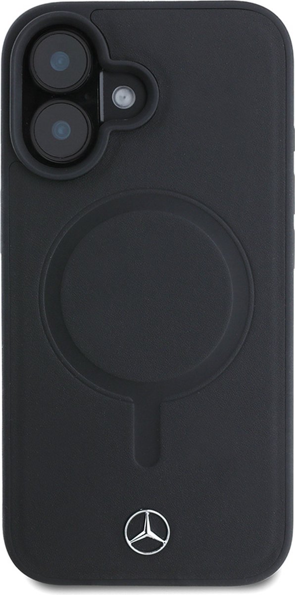 Mercedes-Benz Backcase hoesje geschikt voor iPhone 16 Plus - Effen Zwart - Leer van Merkloos — afbeelding 3