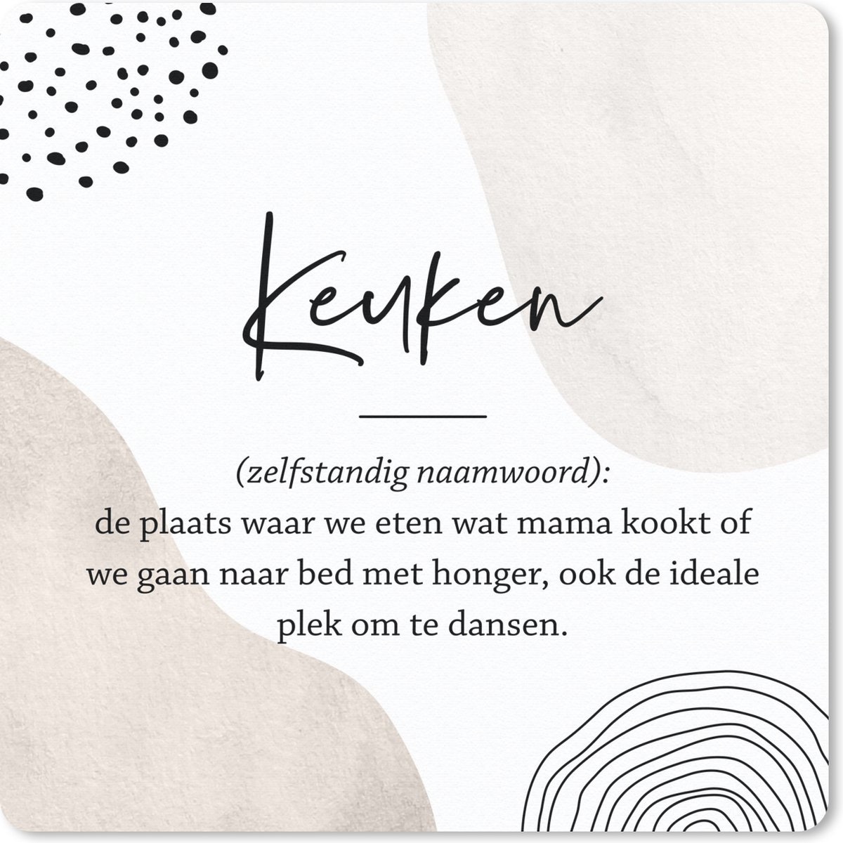 Muismat 30x30 cm - Mousepad Keuken - Moeder - Quotes - Keuken definitie - Spreuken - Muismatten