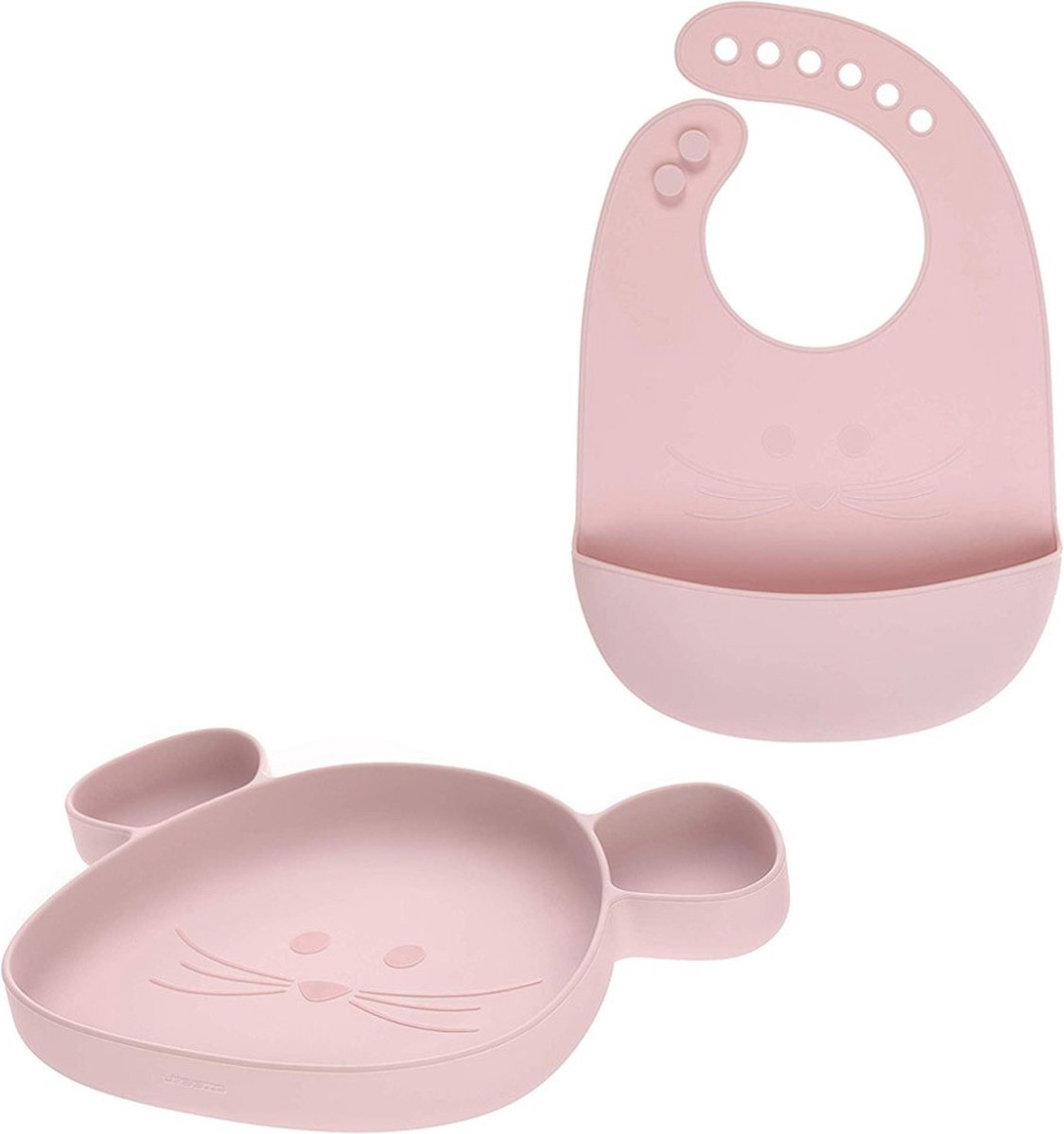 Goedkoopste Lässig Siliconen Bord Met Zuignap Met Siliconen Slabbetje Roze