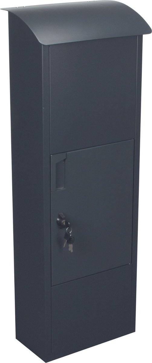 Perel Pakketbrievenbus Helsinki, vrijstaand, met naamplaatje, incl. 2 sleutels, afmetingen (H x B x D) 105 x 39 x 25 cm, donkergrijs