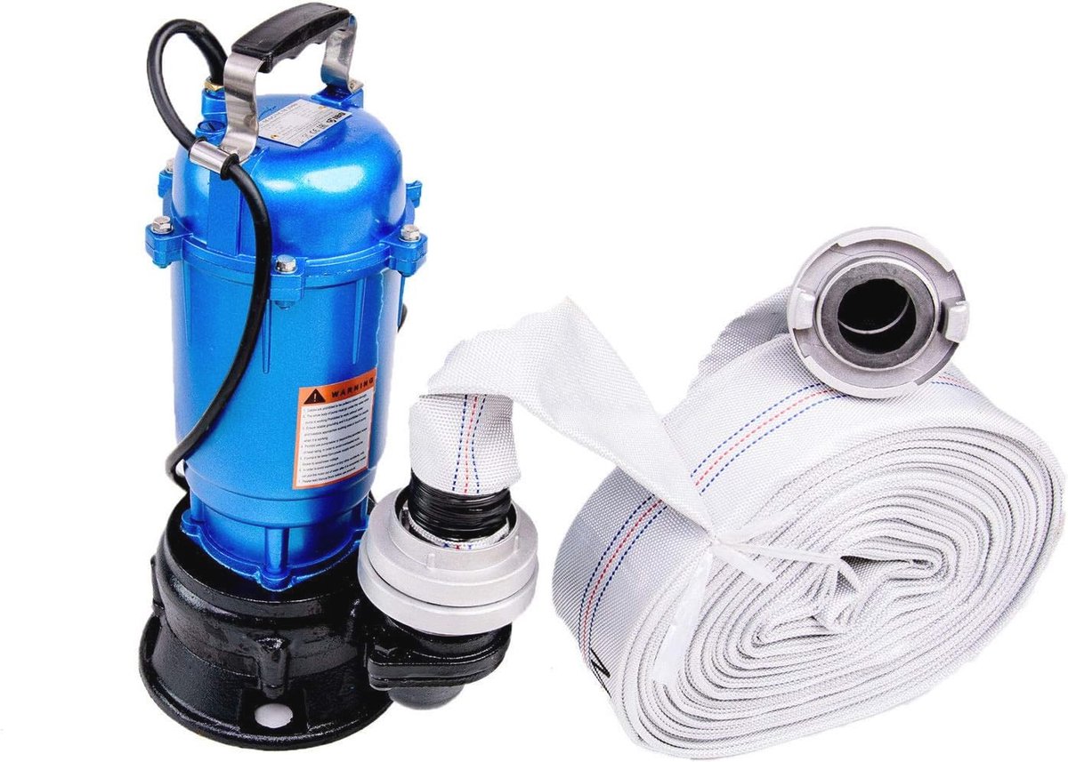 Vuilwaterpomp 550W met zwembadschakelaar en 30m slang - Ideaal voor leegpompen van vervuild water