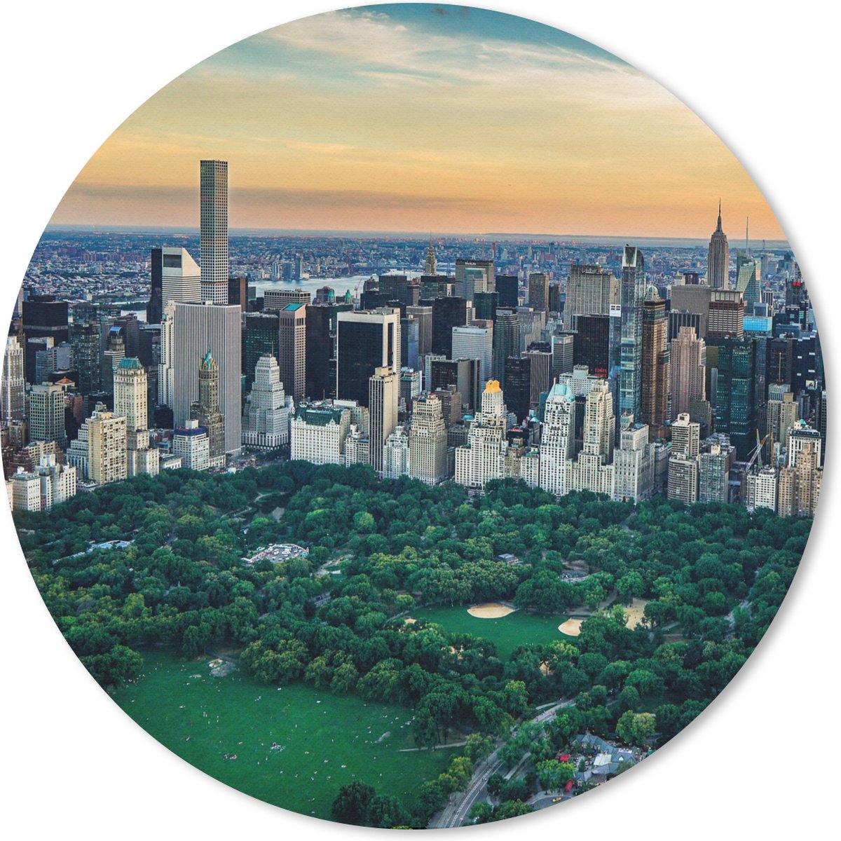 Muismat rond 50x50 cm - Mousepad New York - Central Park - Amerika - Ronde muismatten