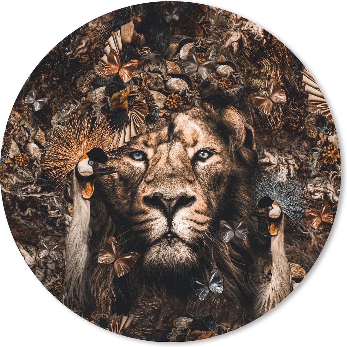 Muismat rond 20x20 cm - Mousepad Dieren - Vlinders - Vogels - Ronde muismatten