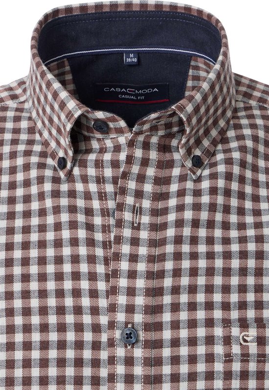 Casa Moda Chemise à Carreaux Marron - Taille 4XL - Homme - Chemises Casual