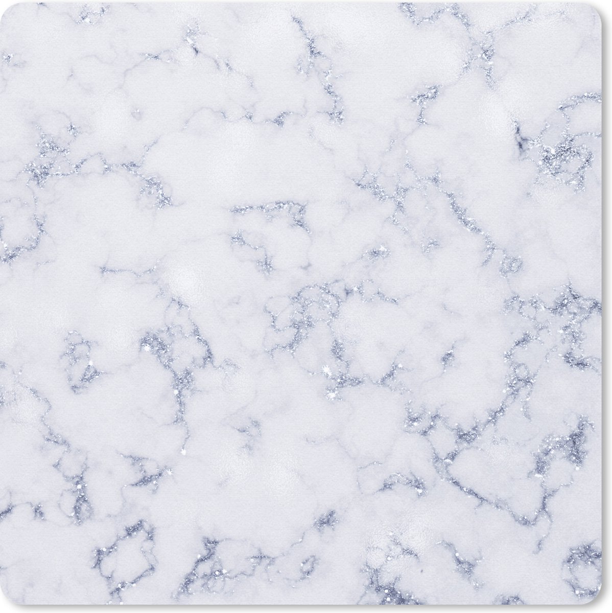 Muismat 20x20 cm - Mousepad Marmer - Wit - Blauw - Muismatten