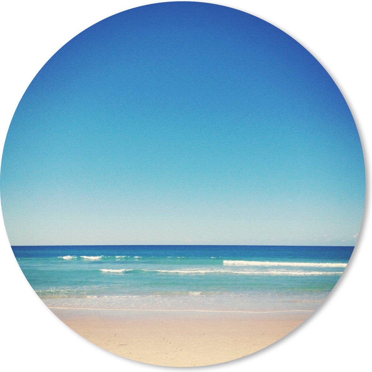 Muismat rond 30x30 cm - Mousepad Strand - Zee - Blauw - Ronde muismatten