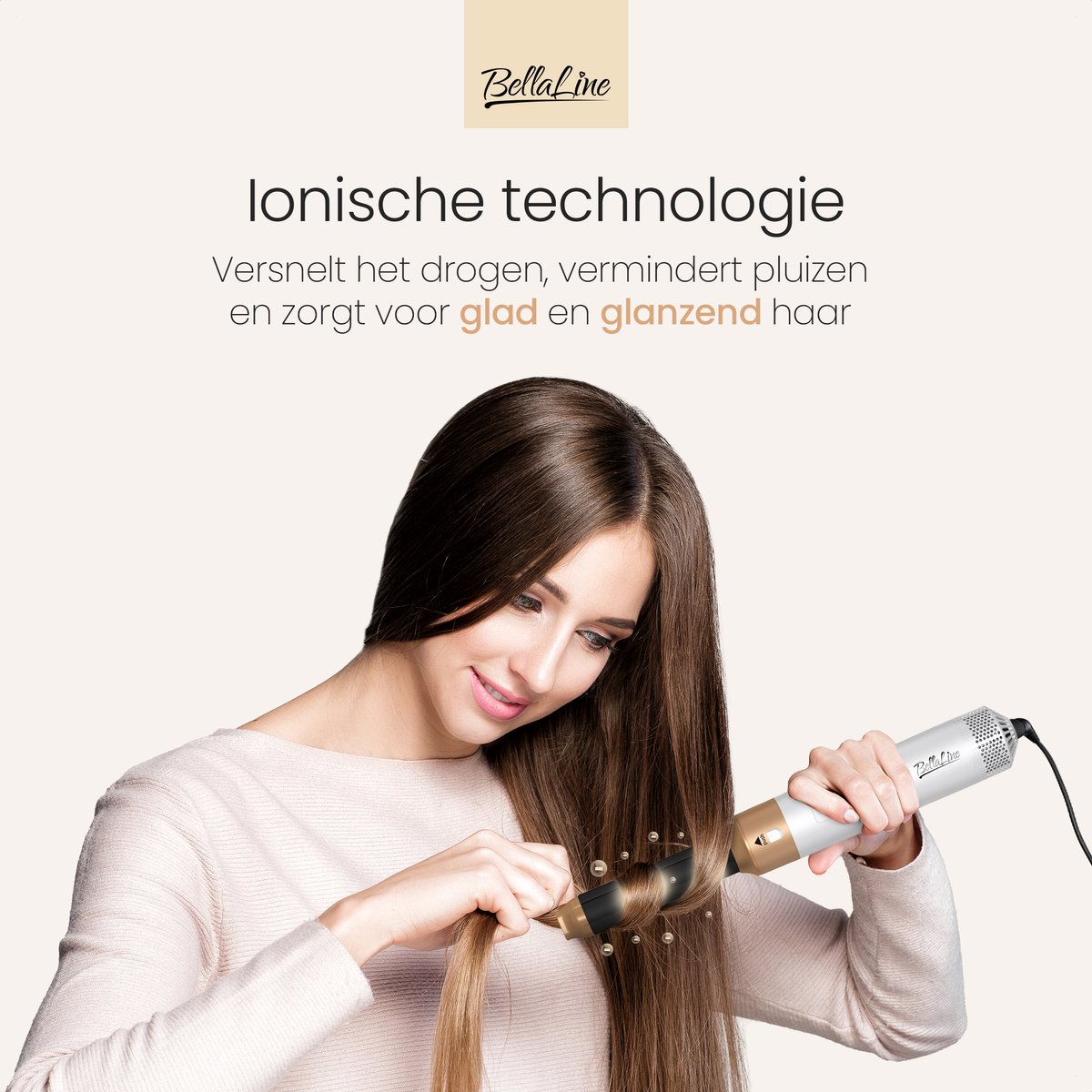 BellaLine - Airstyler - Krultang 5 in 1 - Fohnborstel - 5 in 1 Multi styler - krultang - Multistyler - Multistyler krultang - Fohn - Haardroger - Haardroger met Borstel — afbeelding 4