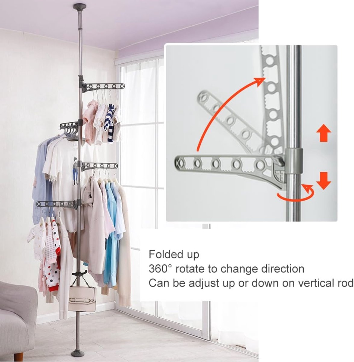 Goedkoopste Verstelbaar droogrek voor kleding - ruimtebesparende kledinghanger voor binnen en balkon