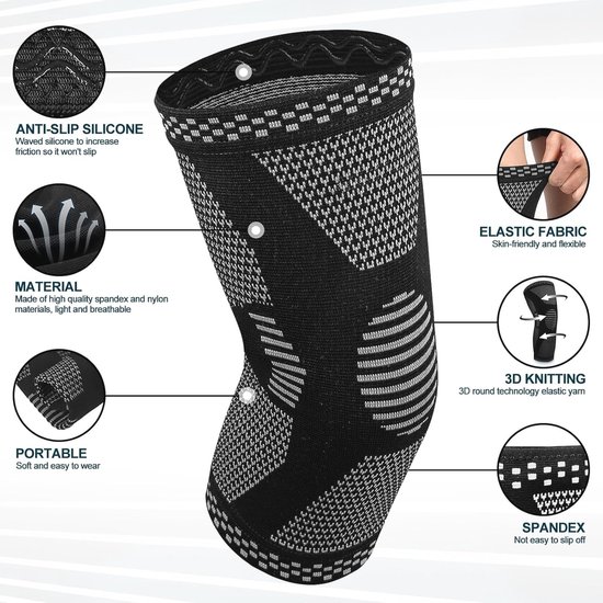 Tenace Knieschützer Jiu Jitsu, Grappling - Knie-Protektor aus Kompressions- und Polstermaterial für MMA, BJJ, Muay Thai, Judo - Hohe Haltbarkeit und Leistung Unisex (Schwarz, Medium
