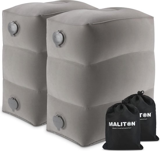 Repose-pieds de voyage gonflable pour enfant - Coussin de jambe réglable pour un confort optimal en avion, en train et en voiture - Idéal pour les tout-petits (lot de 2)