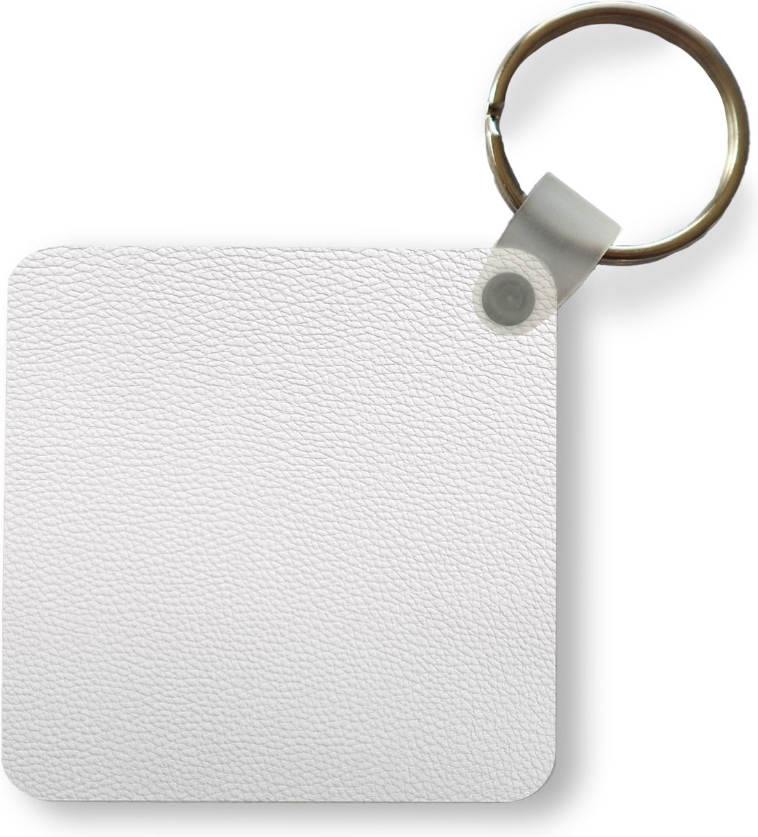 Sleutelhanger - Uitdeelcadeautjes - Leer - Structuur - Lederlook - Wit - Plastic