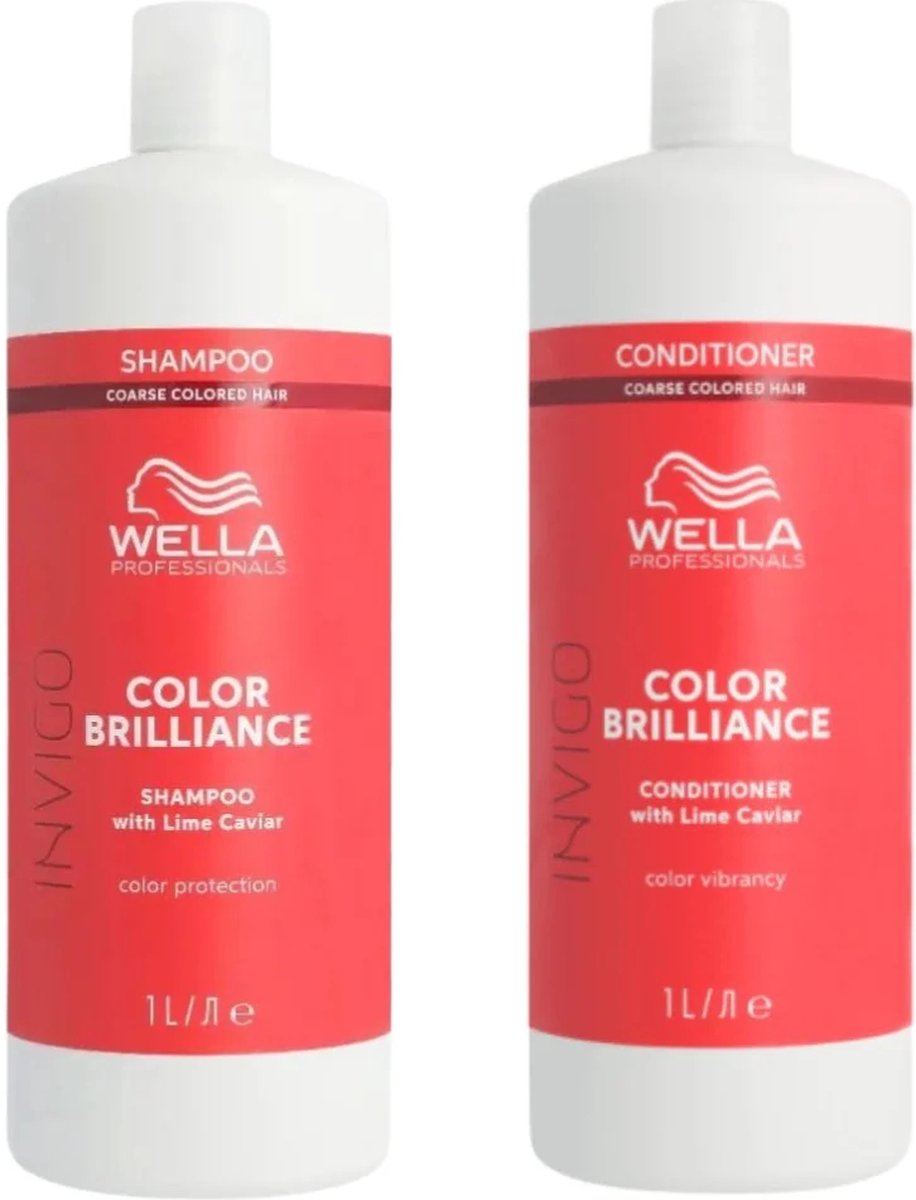 Wella - Color Brilliance Shampoo & Conditioner Coarse Liter Set - 2x1000ml
