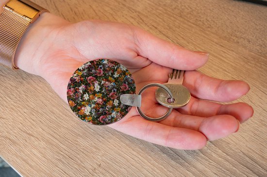 Porte-clés - Fleurs - Papillon - Design - Art - Abstrait - Peinture - Maîtres anciens - Plastique - Rond - Distribution de cadeaux