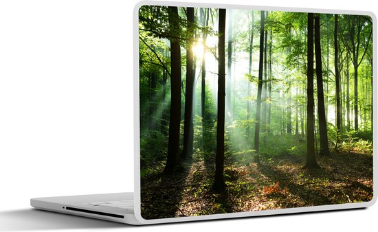 Autocollant pour ordinateur portable - 10,1 pouces - Forêt - Soleil - Feuilles - 25x18cm - Autocollants pour ordinateur portable - Skin pour ordinateur portable - Housse