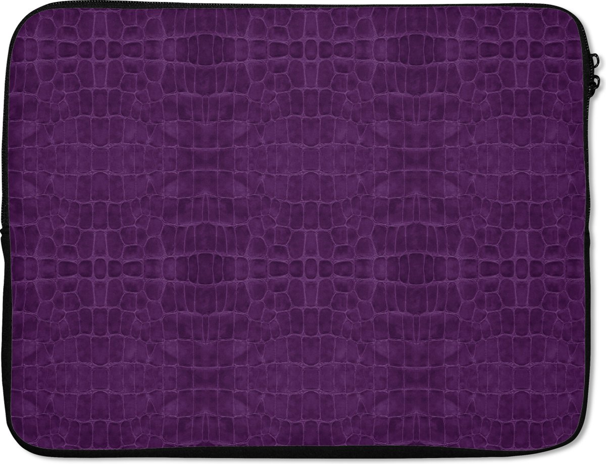 Laptophoes - Paars - Leer print - Laptop - Dieren - Laptopaccesoires - 17 Inch - Laptopcase