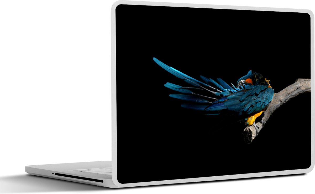 Laptop sticker - 12.3 inch - Vogel - Veren - Tak - Zwart - 30x22cm - Laptopstickers - Laptop skin - Cover