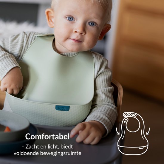 Difrax LOVI - Slabbetje van Siliconen - Lichtroze - Ergonomische pasvorm - Extra breed aan de onderkant van Difrax LOVI — afbeelding 5