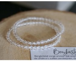 Bergkristal Armband, 4mm kralen - edelstenen - Perfect cadeau voor vrouwen - Inclusief uitleg - Spiritueel - Clear quartz - Zuiverheid - Reiniging - Puurheid - Clarity - 100% NATUURLIJK