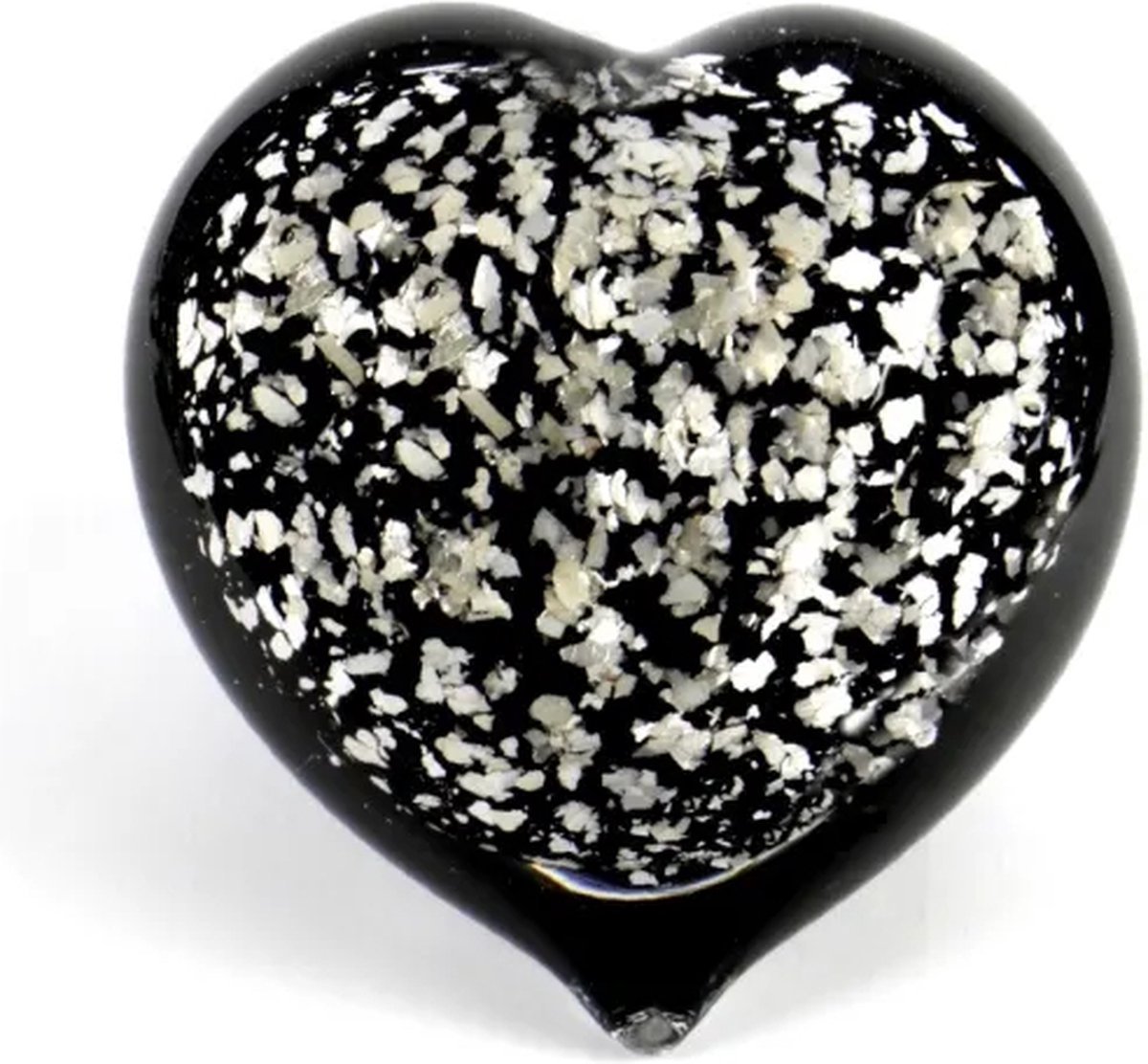 Eeuwige Roos Urn Glasreliek Glasobject Hart Op Standaard Zwart Zilver U38hbls Eturnal