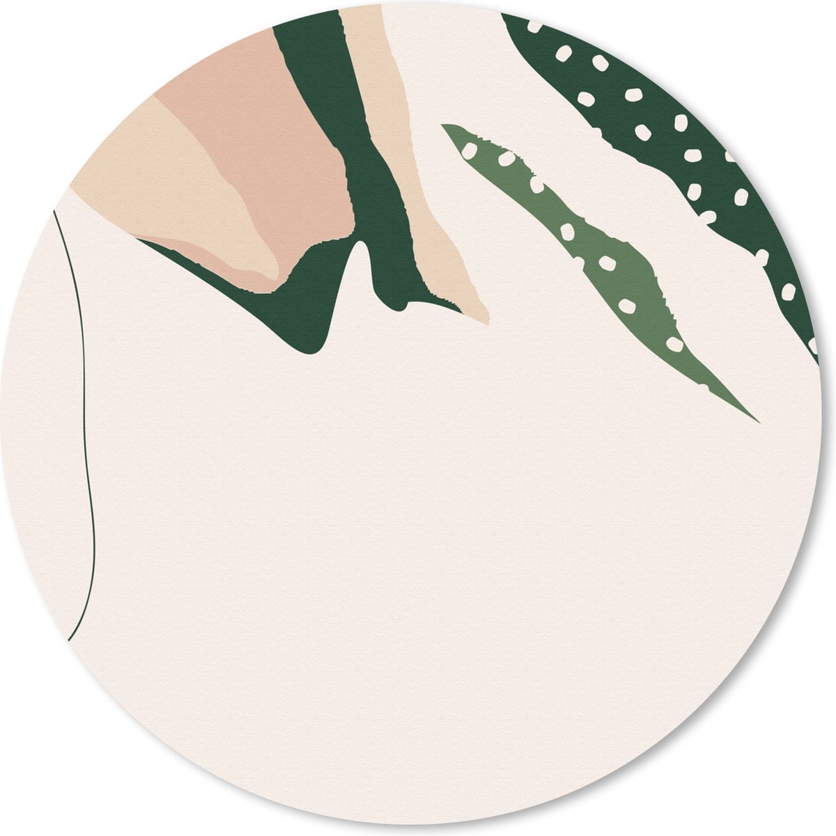 Muismat rond 40x40 cm - Mousepad Blad - Stippen - Groen - Abstract - Ronde muismatten