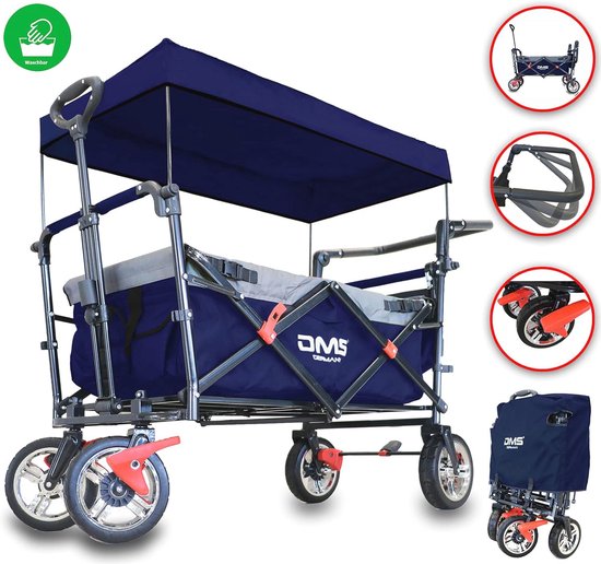 Opvouwbare Bolderkar met Dak en Remsysteem - Handwagen voor Kinderen, Ideaal voor Kamperen en Vrijetijdsactiviteiten van Sekey — afbeelding 2