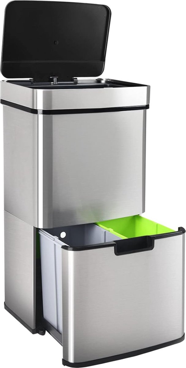 Automatische Vuilnisemmer voor Keuken met Sensor en Afvalscheidingssysteem - 62 Liter