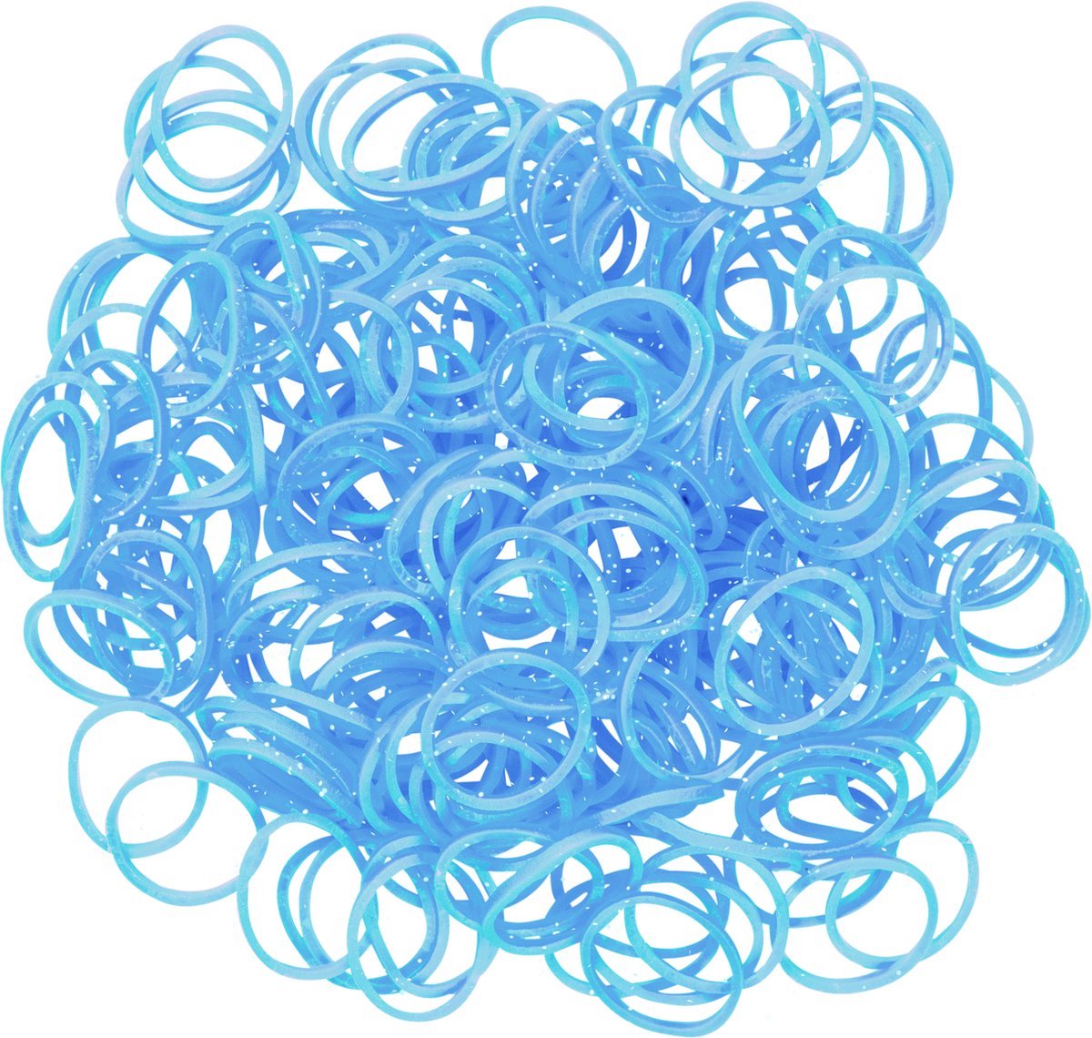 Rainbow Loom Elastiekjes - Glitter Blue - 300 stuks