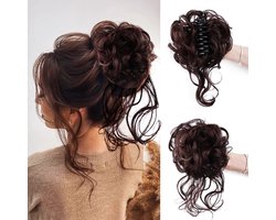 WiseGoods Premium Haarstuk Haarklem Dames - Hair Extensions Clip - Haarklemmen Vrouwen - Sierklem - Haarclip - Haarclips - Bruin