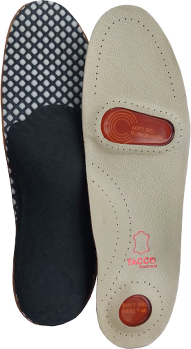 Tacco Gel Deluxe Inlegzool met Voetbed - Steunzool met Soft Gel Pads - Ortho- Medical - Voorkomt vermoeide voeten - Maat 37/38