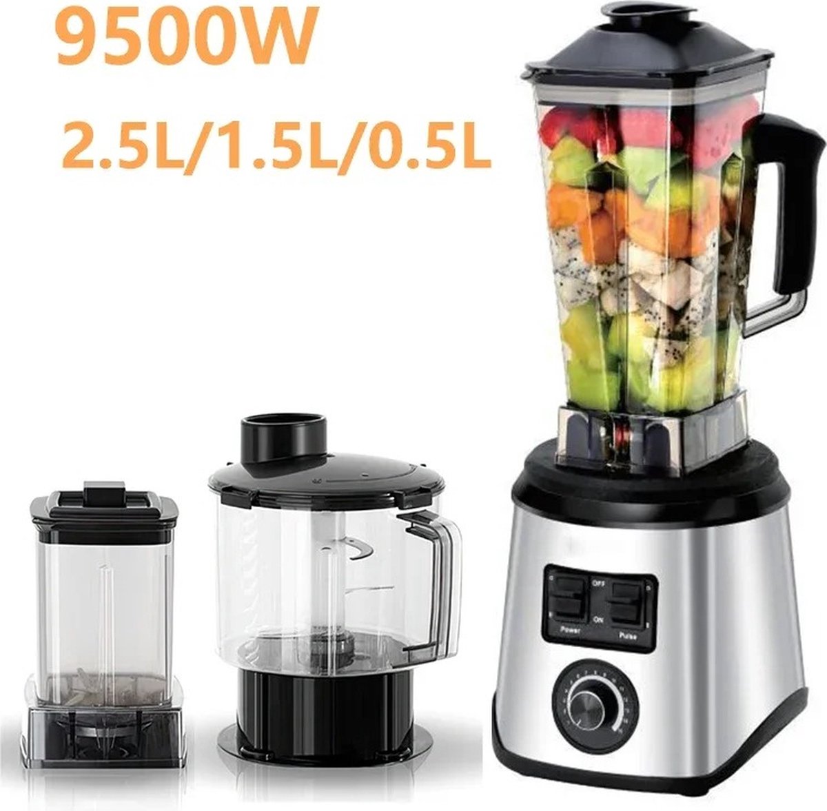 SteeFly Krachtige 3 in 1 blender 9500W 2 5 1 5 0 5L Containers 38.000rpm Voor fruit vlees of koffiebonen 220V aansluiting