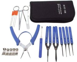 14-delige Gebroken Sleutel Extractor Set - Slotenmaker Gereedschap om Sleutels te Verwijderen - LockPick Set met Haken - Zwart