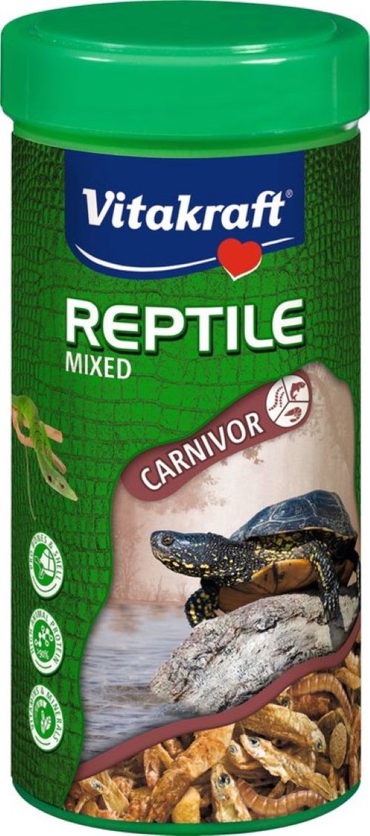 2x Vitakraft schildpadvoer Reptiel Gemengde Carnivore 250ml/100g