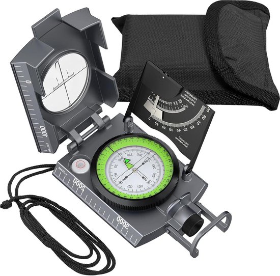 De Snuffelaar® - Professionele Metalen kompas Militair Blackfield Survival Armband