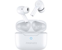 ProMate® ProPods - True Wireless Earbuds - Actieve Ruisonderdrukking - IntelliTouch Bediening - Bluetooth 5.3 - 25 Uur Speeltijd - Ergonomisch Ontwerp - Hoge-Fidelity Audio - Waterbestendig - IPX5 - Comfortabel en Duurzaam - Wit