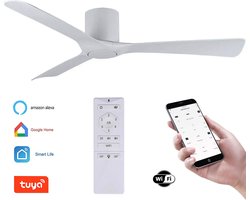 Plafondventilator Storm - Super stil - Hoge kwaliteit - Ventilator 2026 - WIFI - TUYA app - Ø 132 cm - wit