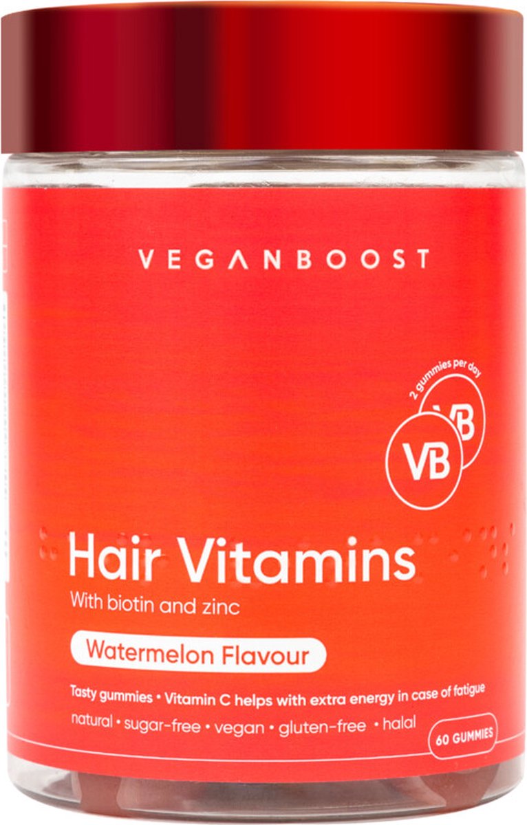 Goedkoopste Veganboost Hair Vitamins Watermeloen 60 gummies