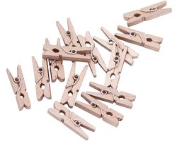 24 Mini houten knijpers Rosé Goud - Feest Thema Polaroid Foto Ophangen Klein Knijper