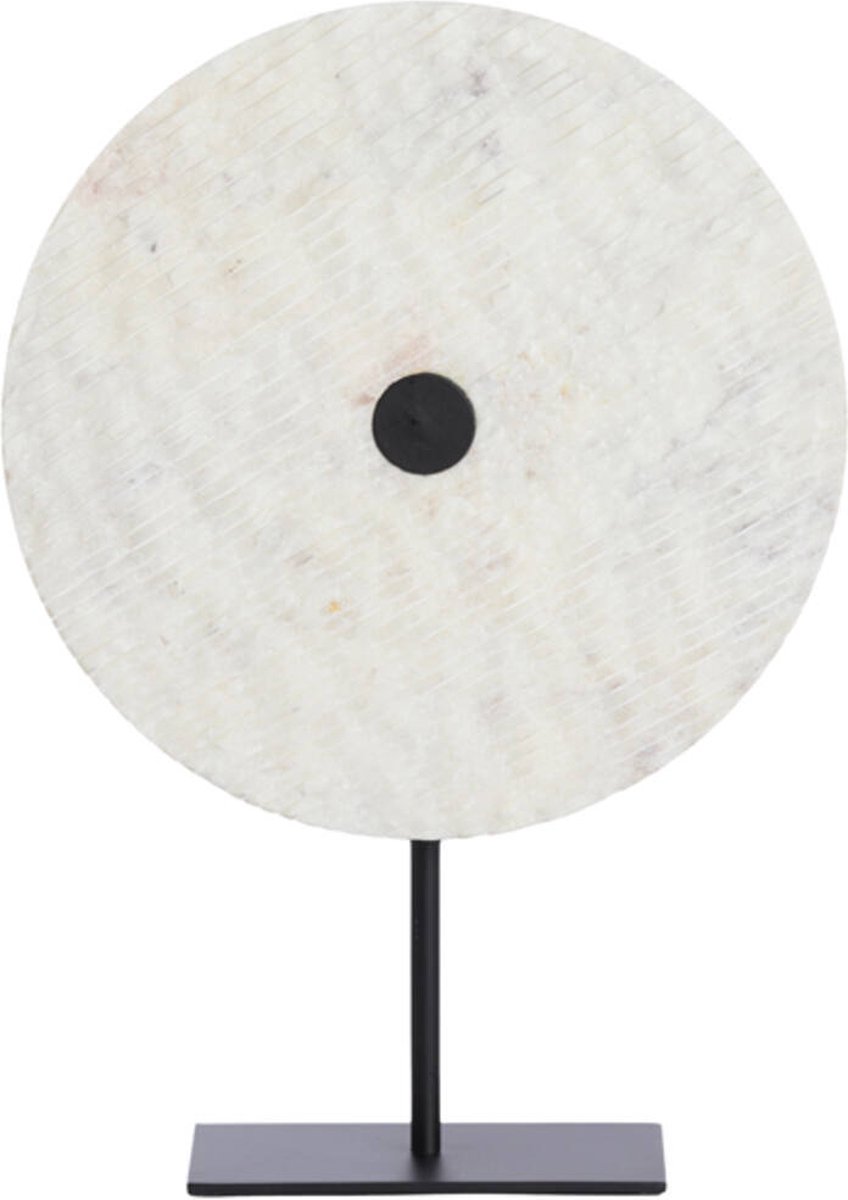 Light&living Ornament op voet 35x12x50 cm YFKE marmer wit+mat zwart