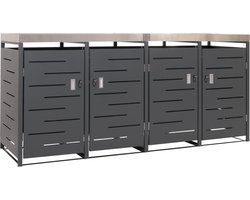 Containerberging voor 4 containers MCW-H40, afvalbak, roestvrij staal-metaal combinatie 92kg 125x264x84cm uitbreidbaar