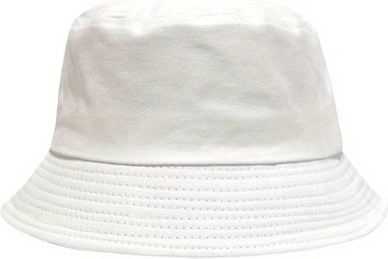 Chapeau de soleil Bovista - Chapeau de voyage - Chapeau anti-UV - Bob - Festival - Casquette - Chapeau pour femme et homme - Protection de la tête - Wit