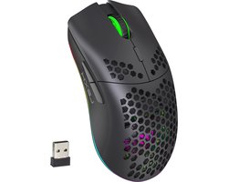 HXSJ T66 – Draadloze Gaming Muis – Computermuizen – Ultra licht – RGB Verlichting – Zwart