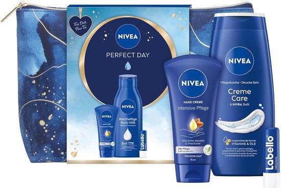 Nivea Geschenkset met Toilettas, handcreme, labello & Bodymilk - Cadeauset