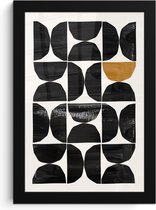 Affiche encadrée - Cadre photo 20x30 cm - Posters - Moderne - Demi-cercle - Goud - Zwart - Cadre affiche noir - Décoration - Décoration murale salon - Décoration murale chambre